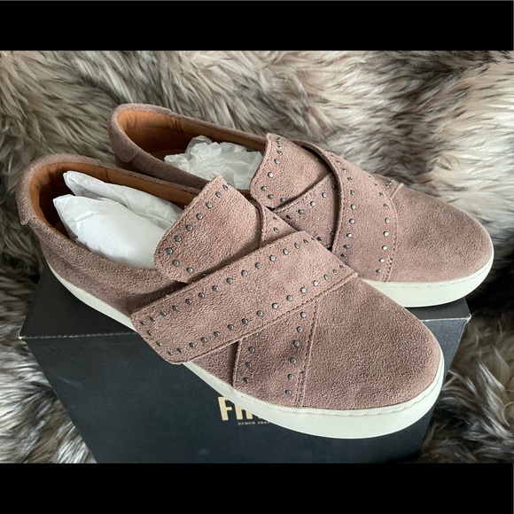 NIB FRYE Nina stud slip on dusty rose suede shoes - Picture 7 of 7